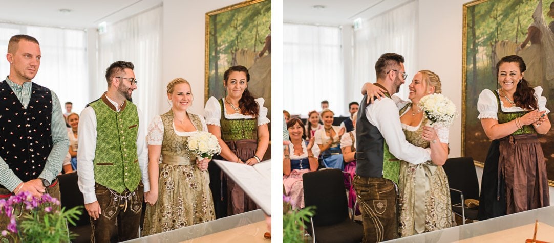 Heiraten In Bayerischem Blau Weiss Im Botanischen Garten Jung Und