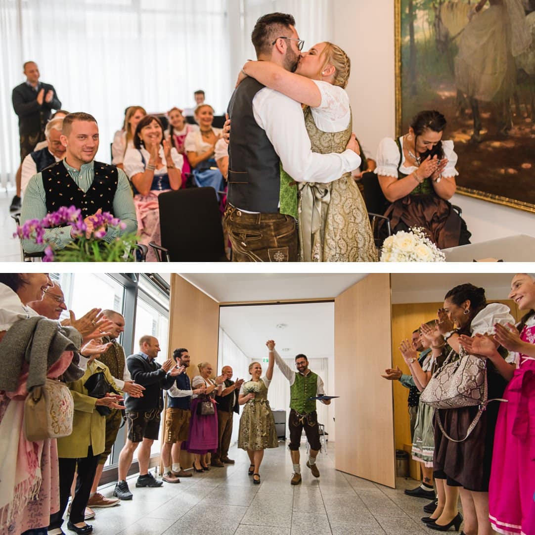 Heiraten In Bayerischem Blau Weiss Im Botanischen Garten Jung Und