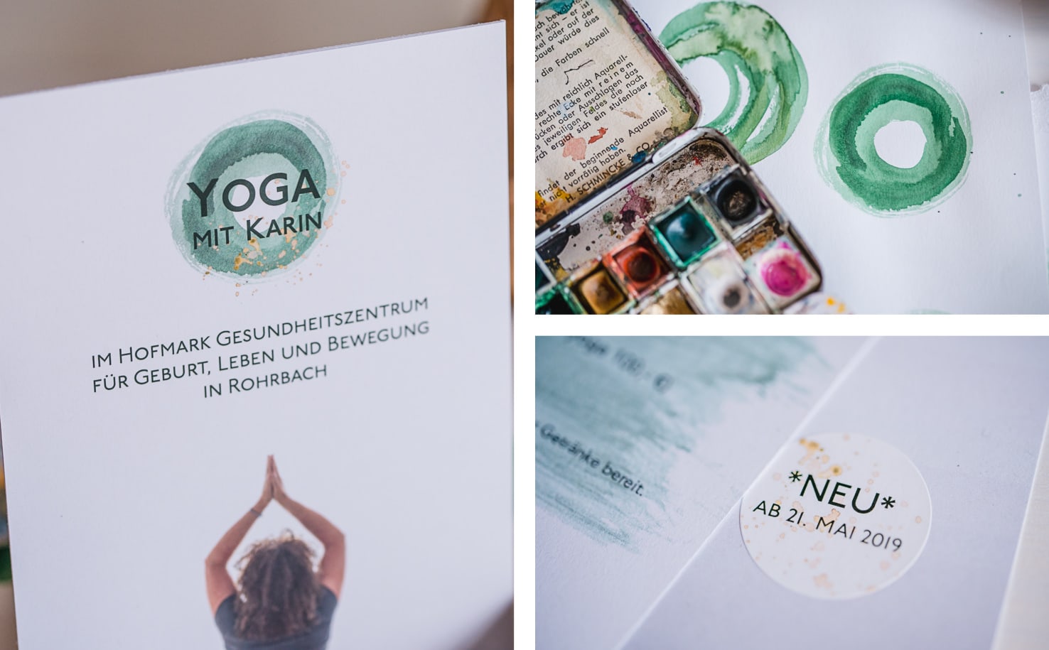 Grafikdesign, Logodesign und Fotografie in einem Yoga Flyer von Jung und Wild design aus Scheyern, Pfaffenhofen, München, Ingolstadt